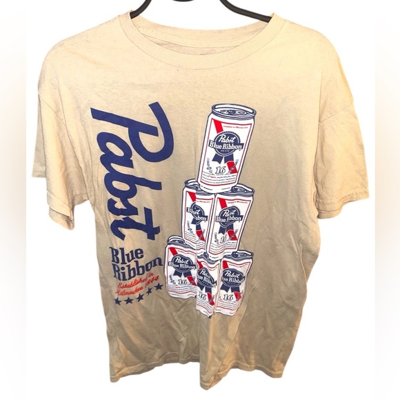 Pabst Blue Ribbon Other - Pabst Blue Ribbon Men's Tan Short Sleeve Tee